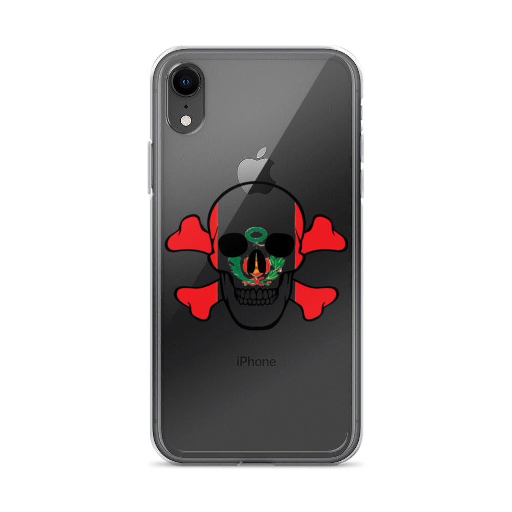 Clear Case for iPhone® with the Flag of Peru in a Skull and Crossbones design!