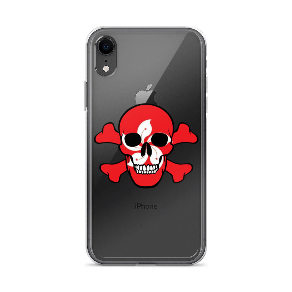 Clear Case for iPhone® with the Flag of Hong Kong in a Skull and Crossbones design!