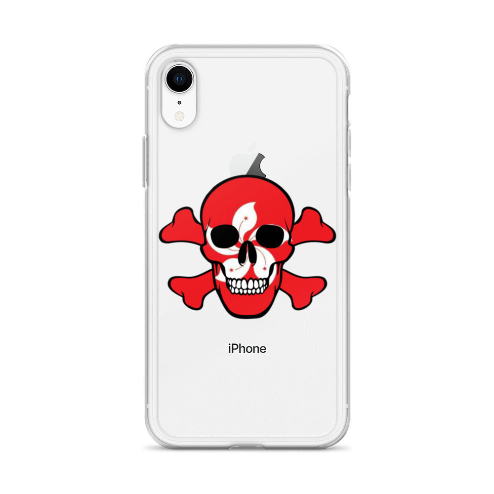 Clear Case for iPhone® with the Flag of Hong Kong in a Skull and Crossbones design!