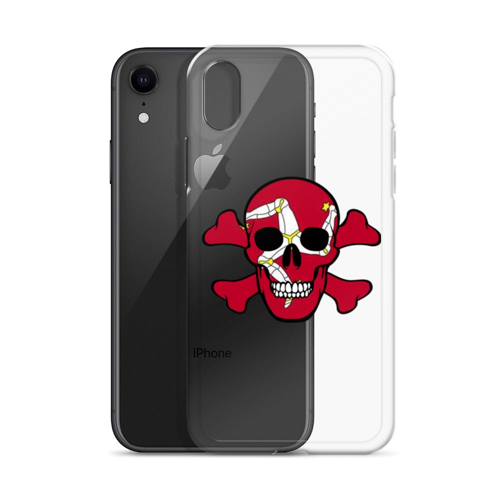 Clear Case for iPhone® with the Isle of Man Flag in a Skull and Crossbones design!