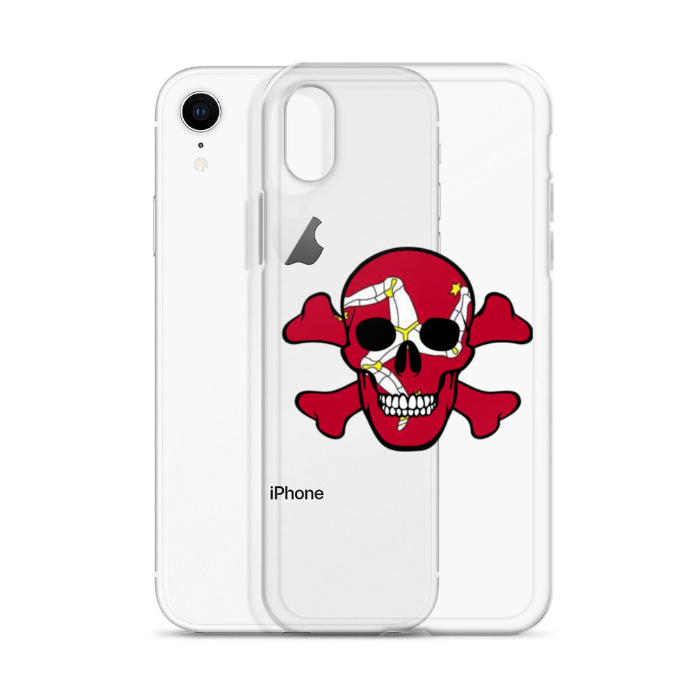 Clear Case for iPhone® with the Isle of Man Flag in a Skull and Crossbones design!