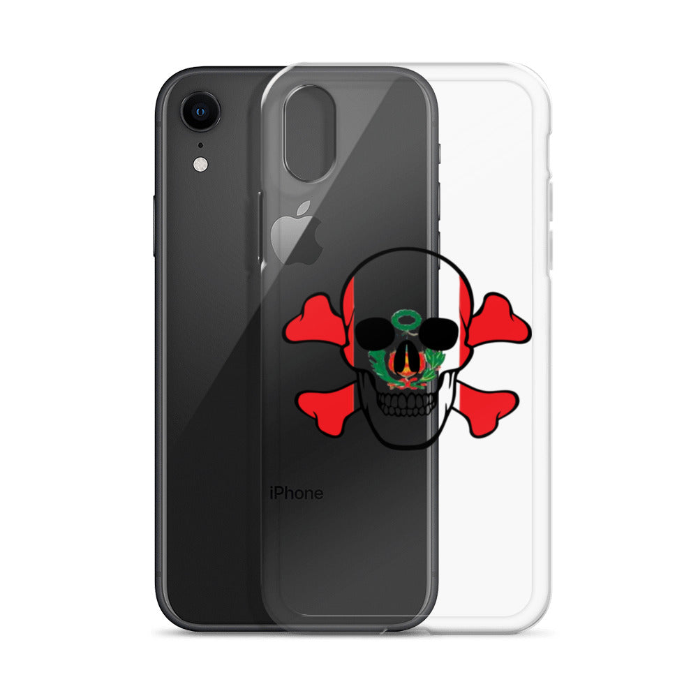 Clear Case for iPhone® with the Flag of Peru in a Skull and Crossbones design!