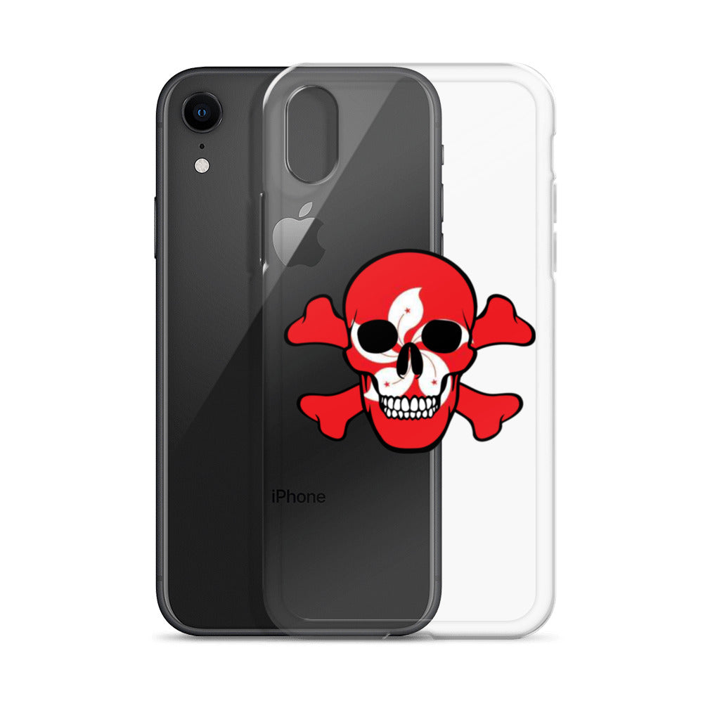 Clear Case for iPhone® with the Flag of Hong Kong in a Skull and Crossbones design!