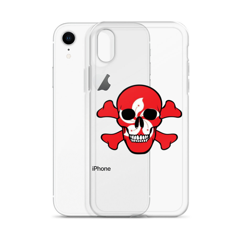 Clear Case for iPhone® with the Flag of Hong Kong in a Skull and Crossbones design!