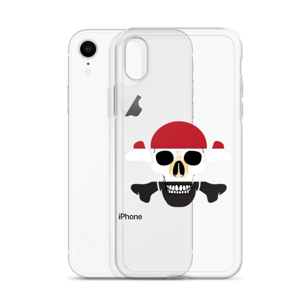 Clear Case for iPhone® with the Flag of Egypt in a Skull and Crossbones design!