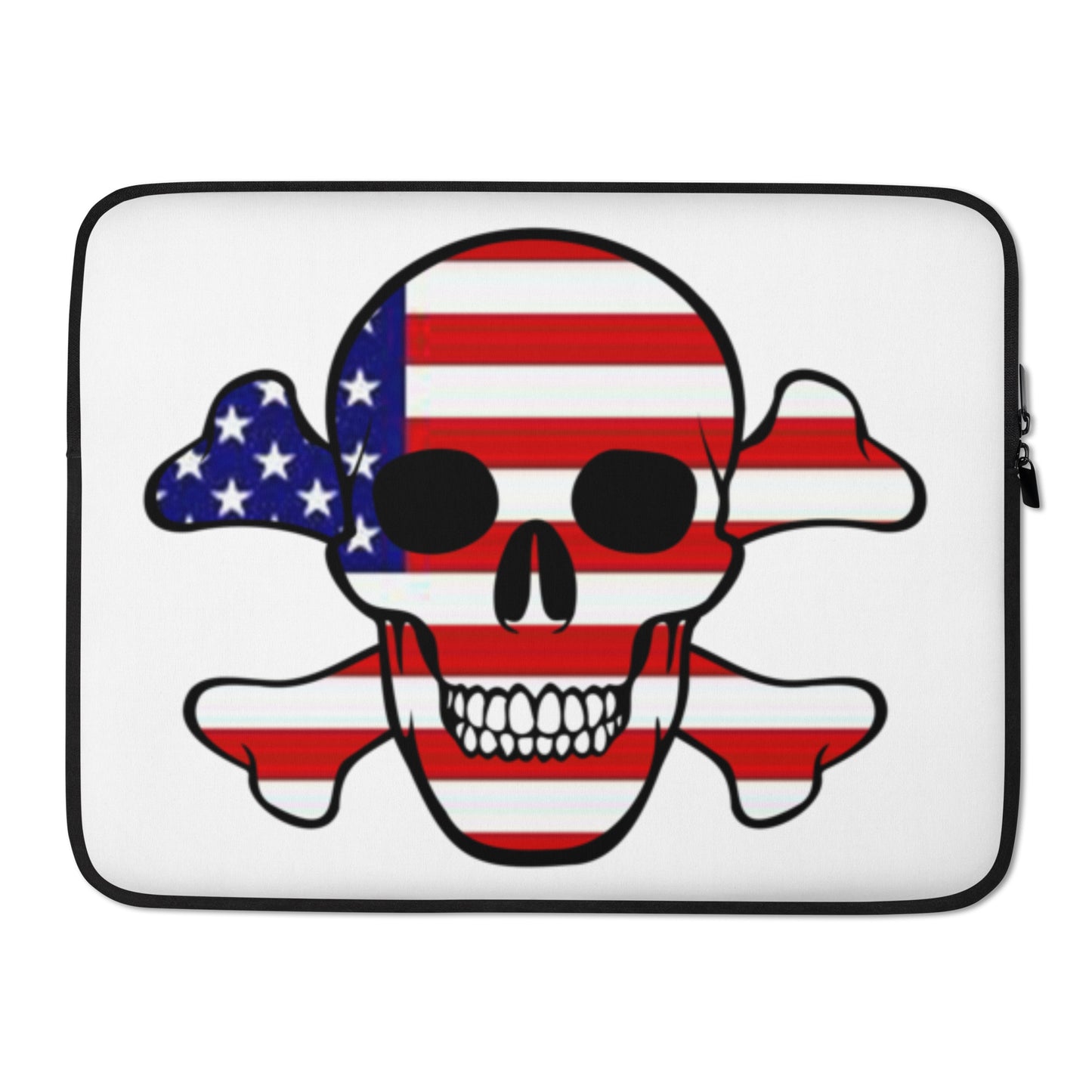 Laptop Sleeve with the flag of The United States in a Skull and Crossbones design!