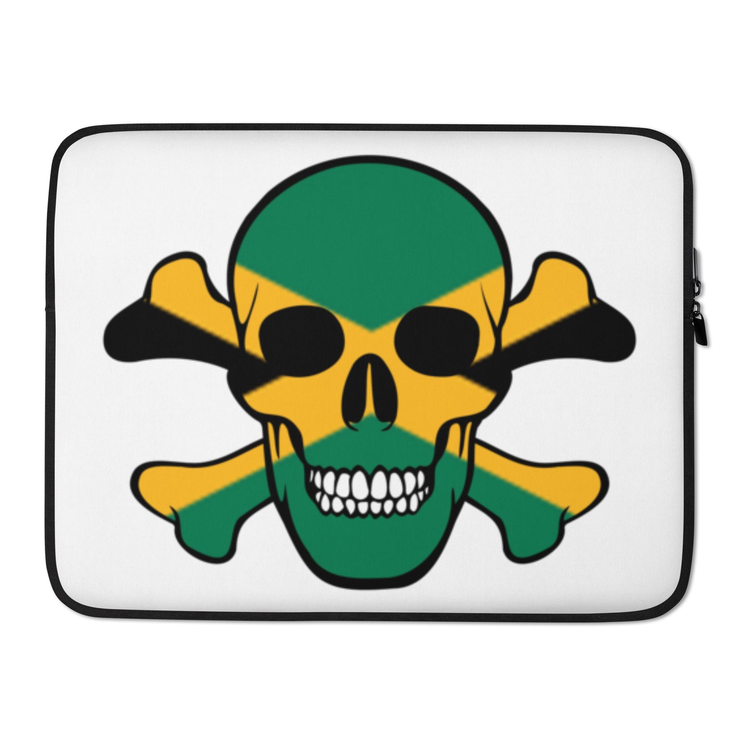 Laptop Sleeve with the Flag of Jamaica in a Skull and Crossbones design!