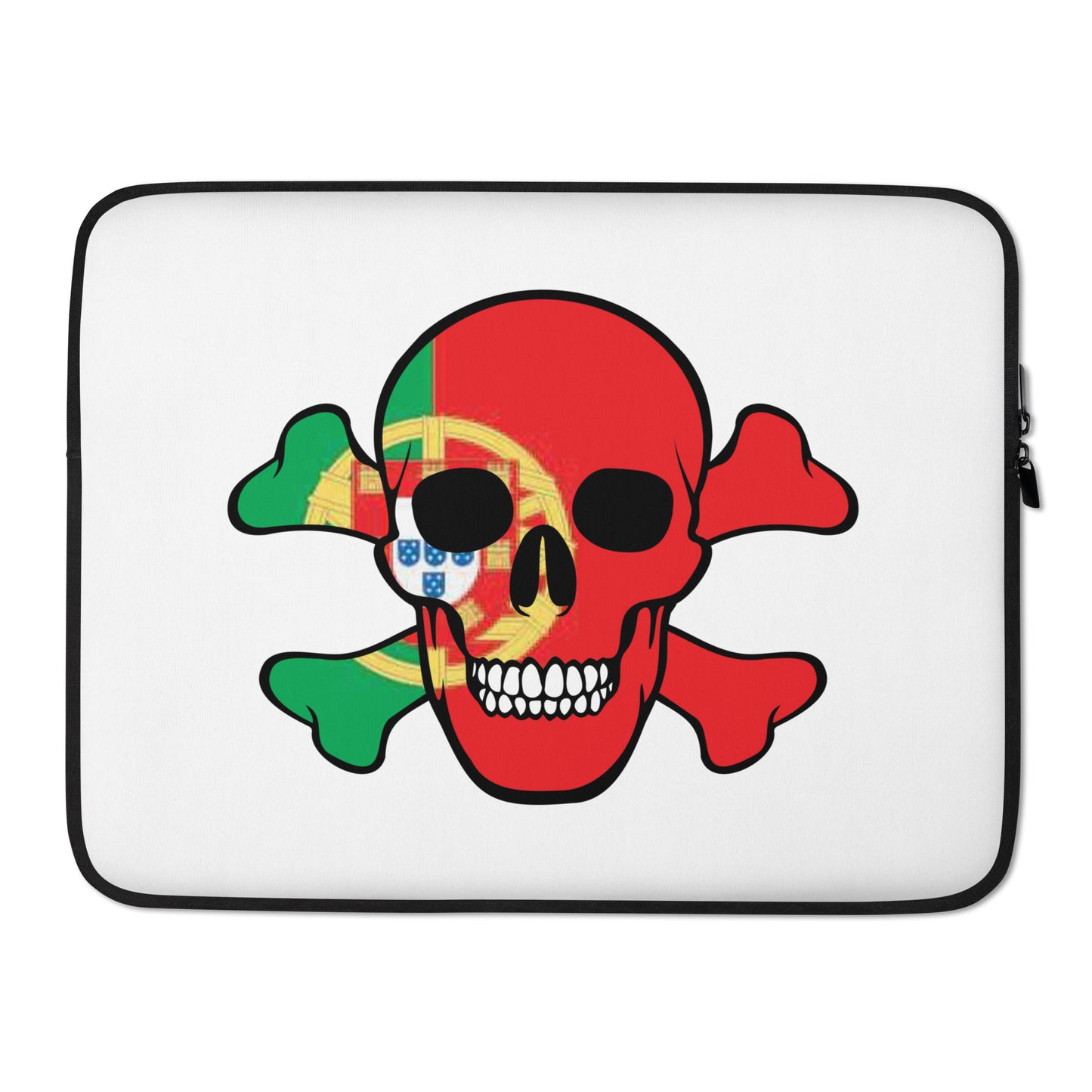 Laptop Sleeve with the Flag of Portugal in a Skull and Crossbones design!
