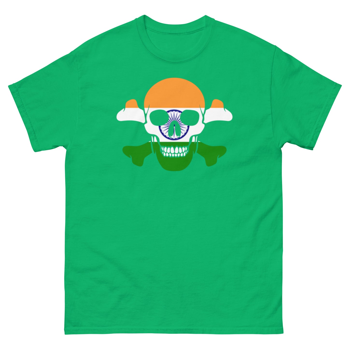 Unisex classic tee with the Flag of India in a Skull and Crossbones design!