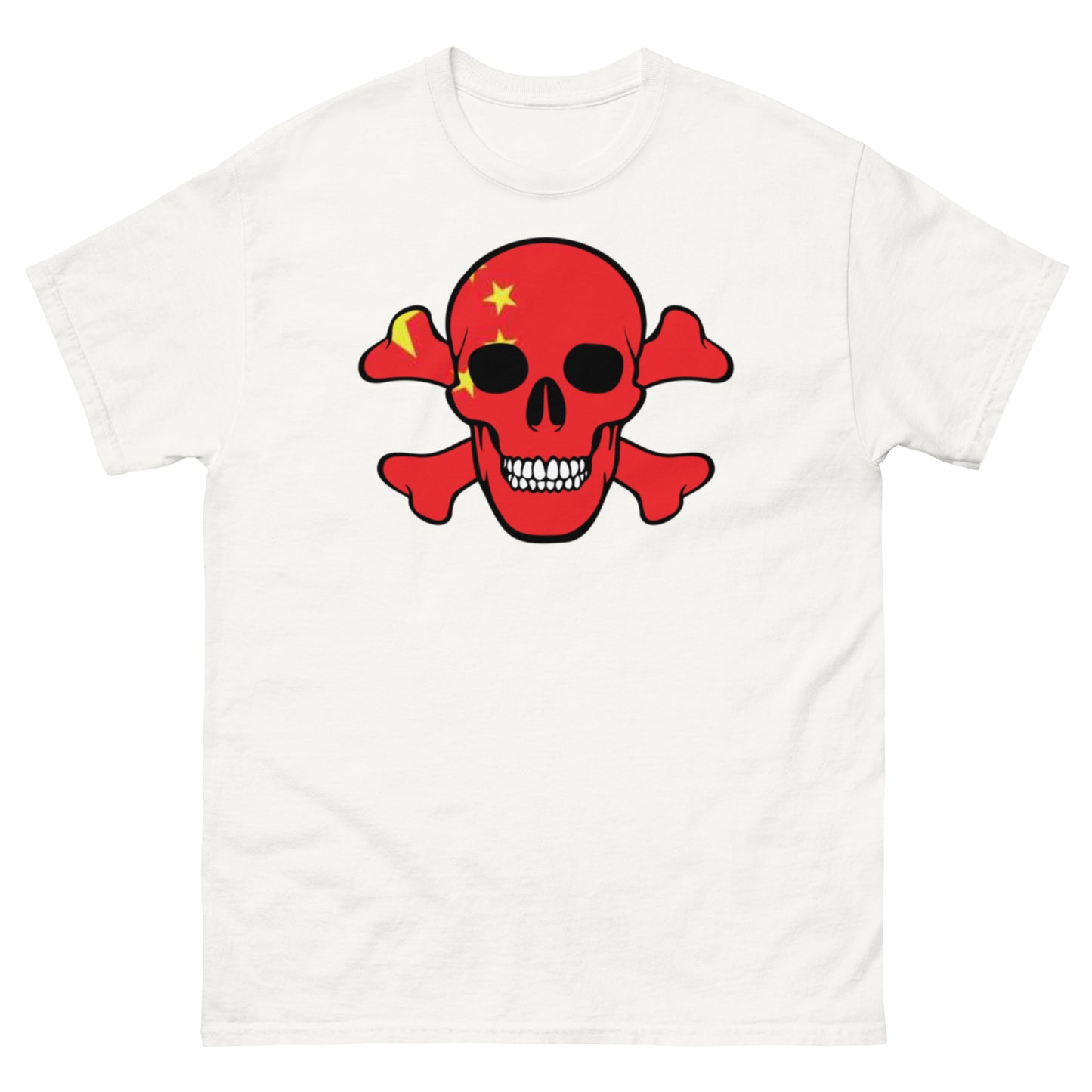 Unisex classic tee with the Flag of China in a Skull and Crossbones design!