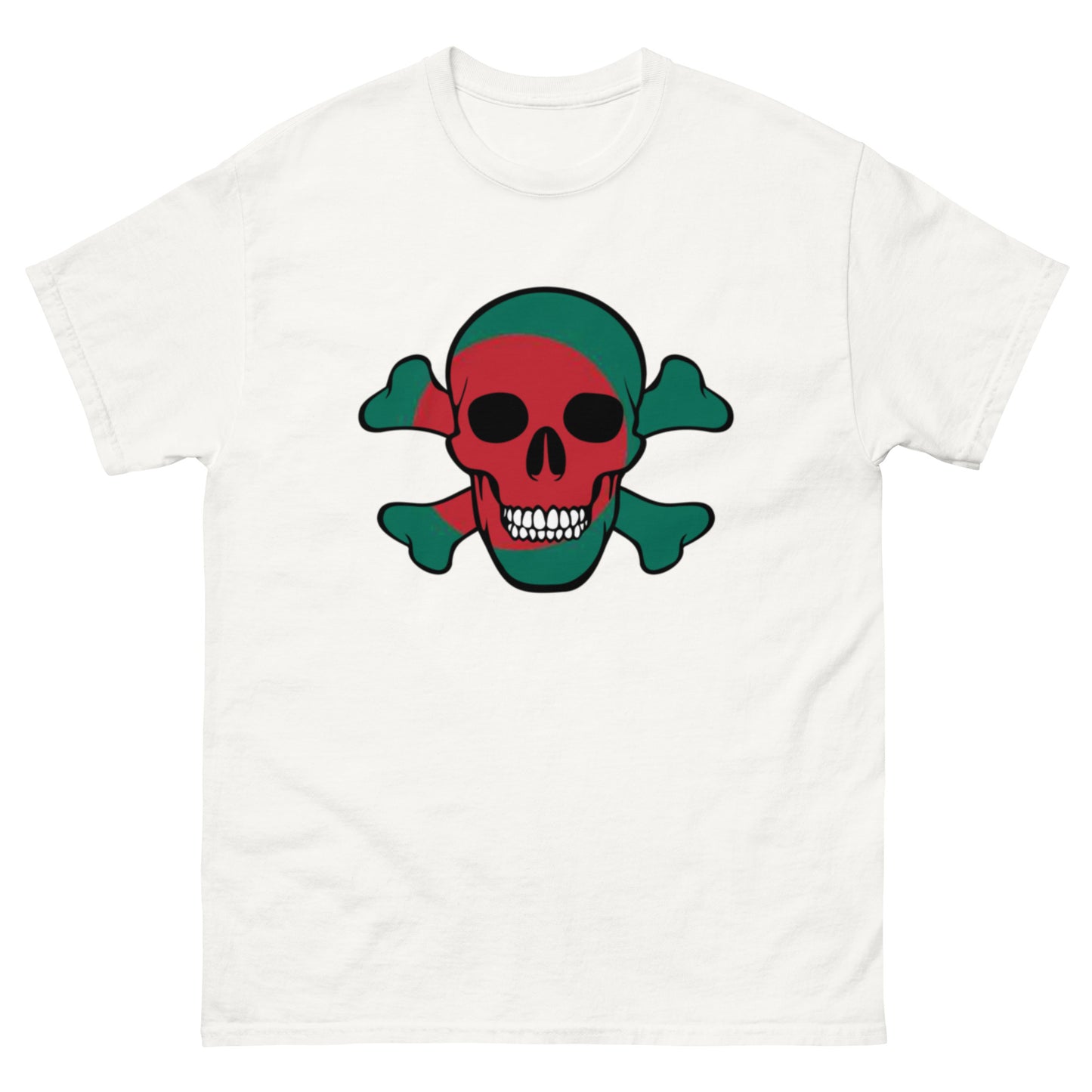 Unisex classic tee with the Flag of Bangladesh in a Skull and Crossbones design!