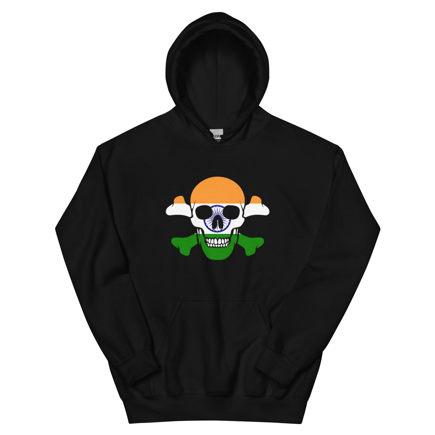 Unisex Hoodie with the Flag of India in a Skull and Crossbones design!