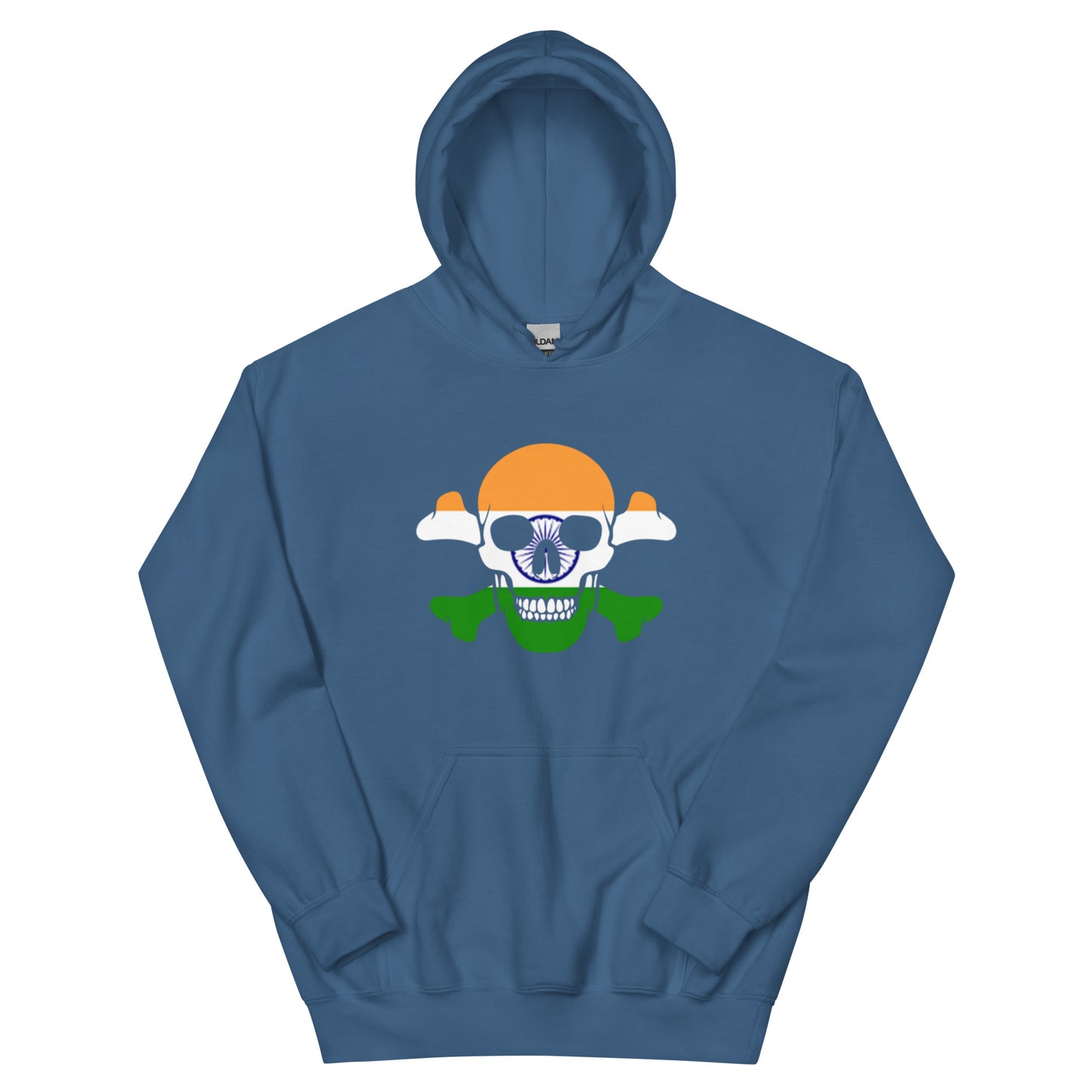 Unisex Hoodie with the Flag of India in a Skull and Crossbones design!