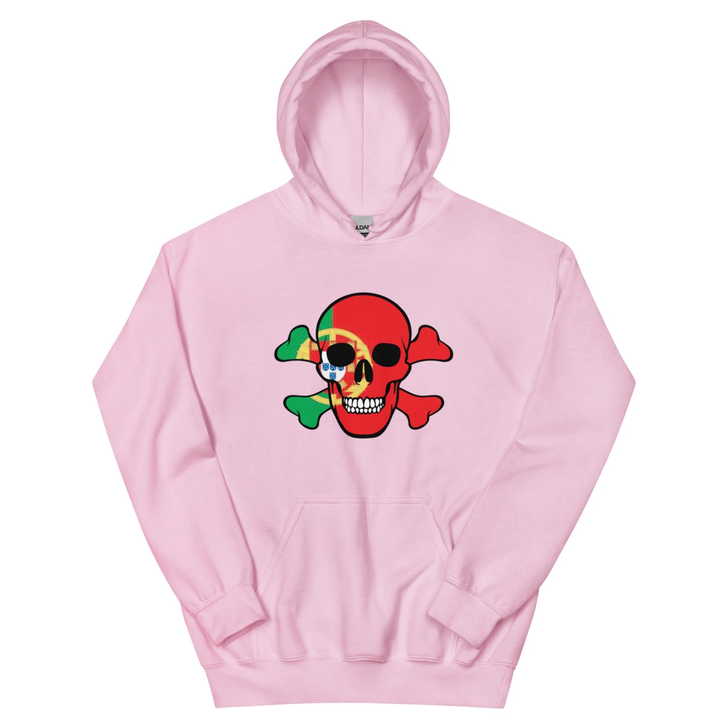 Unisex Hoodie with the Flag of Portugal in a Skull and Crossbones design!