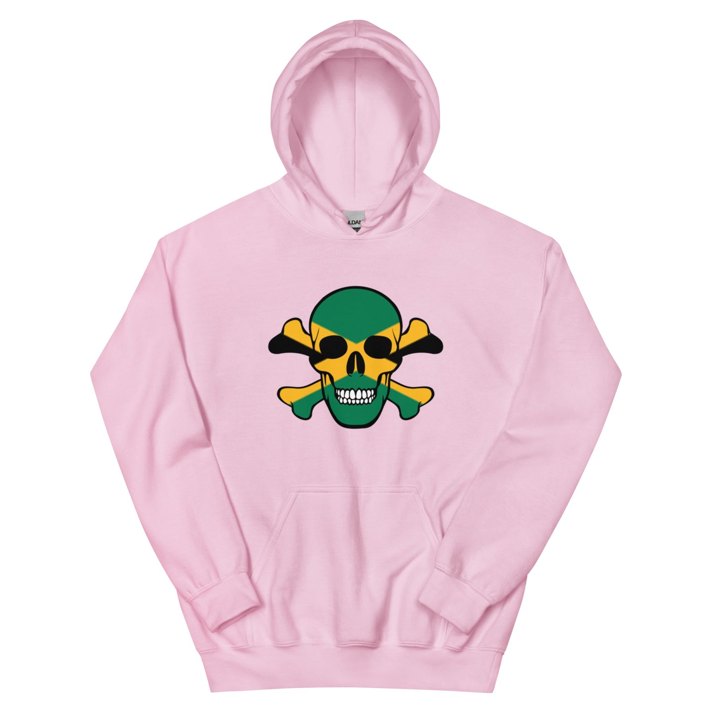 Unisex Hoodie with the Flag of Jamaica in a Skull and Crossbones design!
