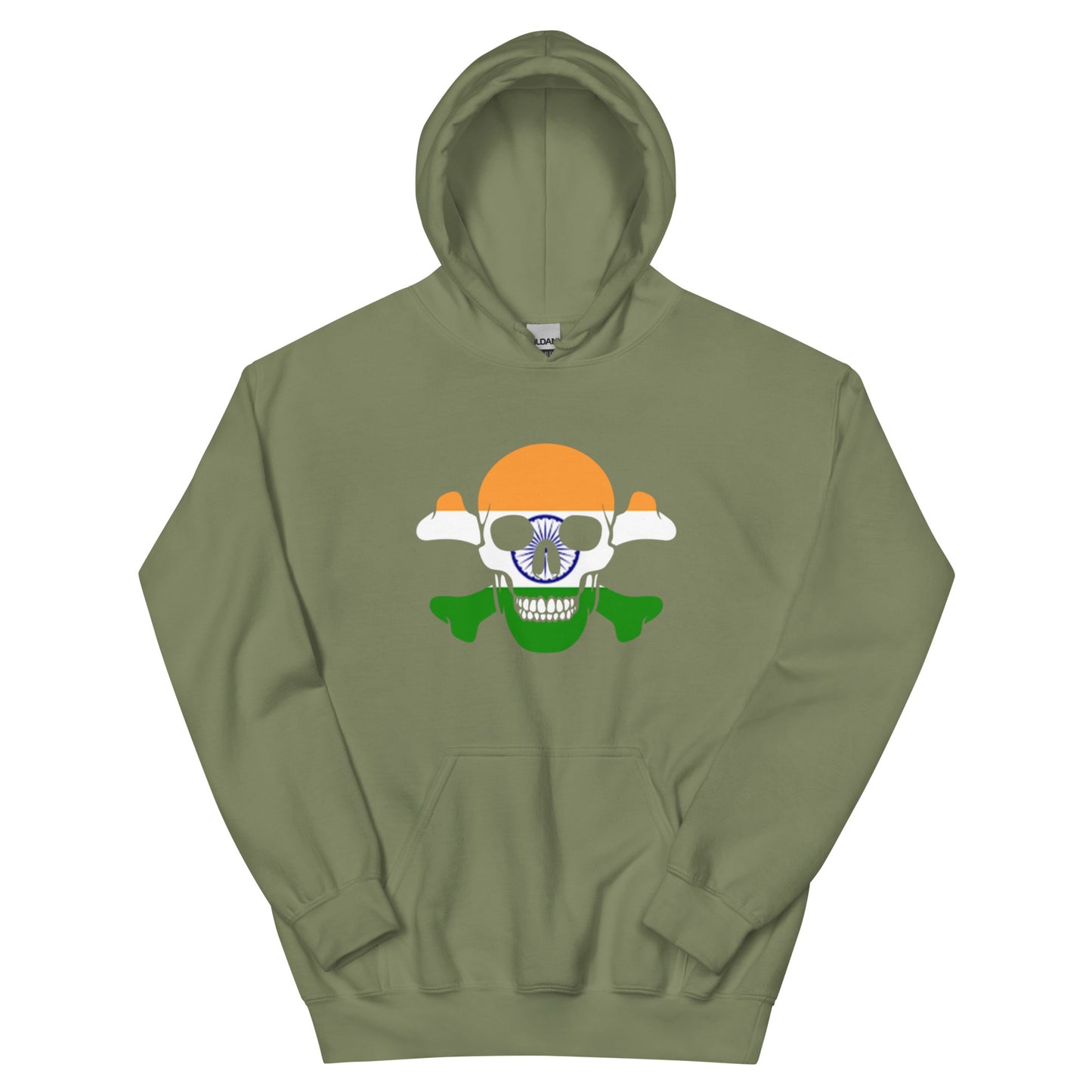 Unisex Hoodie with the Flag of India in a Skull and Crossbones design!