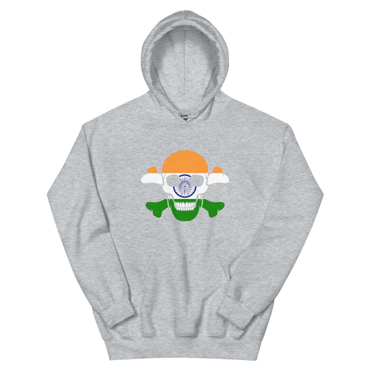 Unisex Hoodie with the Flag of India in a Skull and Crossbones design!