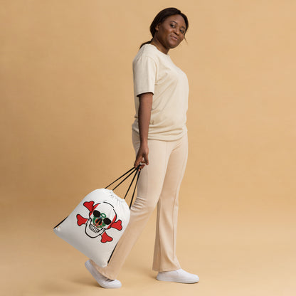Drawstring bag with the Flag of Peru in a Skull and Crossbones design!