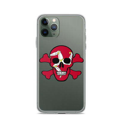 Clear Case for iPhone® with the Isle of Man Flag in a Skull and Crossbones design!