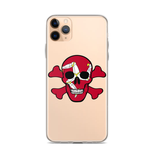 Clear Case for iPhone® with the Isle of Man Flag in a Skull and Crossbones design!