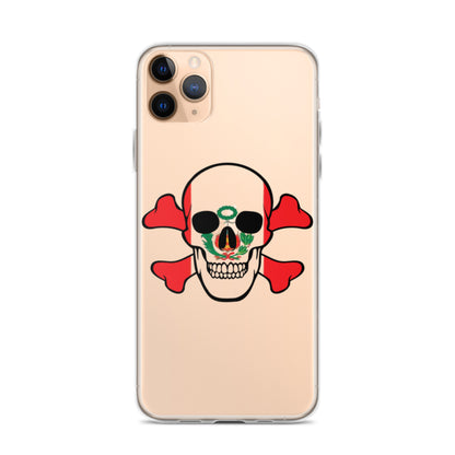 Clear Case for iPhone® with the Flag of Peru in a Skull and Crossbones design!