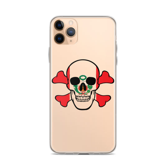 Clear Case for iPhone® with the Flag of Peru in a Skull and Crossbones design!