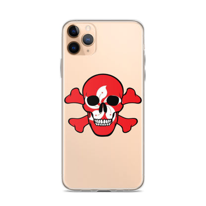 Clear Case for iPhone® with the Flag of Hong Kong in a Skull and Crossbones design!