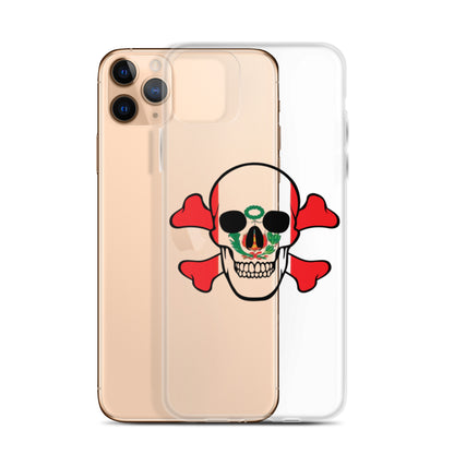 Clear Case for iPhone® with the Flag of Peru in a Skull and Crossbones design!