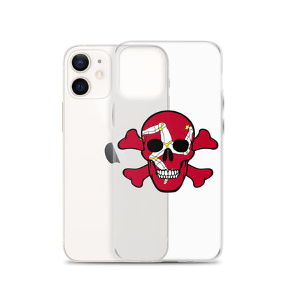 Clear Case for iPhone® with the Isle of Man Flag in a Skull and Crossbones design!