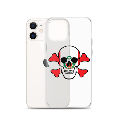Clear Case for iPhone® with the Flag of Peru in a Skull and Crossbones design!