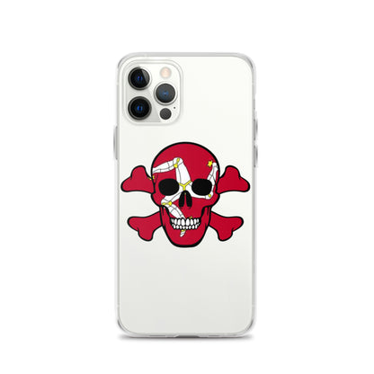 Clear Case for iPhone® with the Isle of Man Flag in a Skull and Crossbones design!