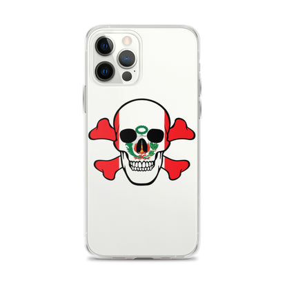 Clear Case for iPhone® with the Flag of Peru in a Skull and Crossbones design!