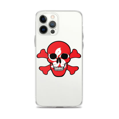 Clear Case for iPhone® with the Flag of Hong Kong in a Skull and Crossbones design!