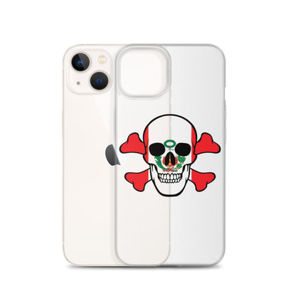 Clear Case for iPhone® with the Flag of Peru in a Skull and Crossbones design!