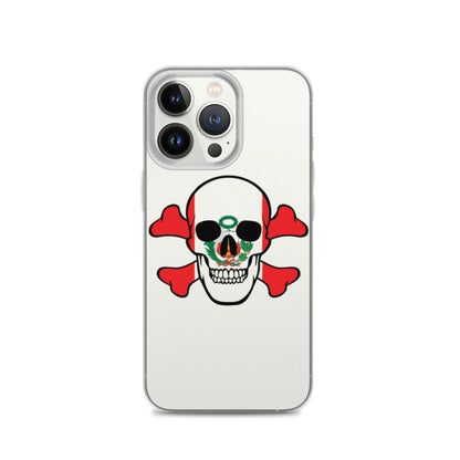 Clear Case for iPhone® with the Flag of Peru in a Skull and Crossbones design!