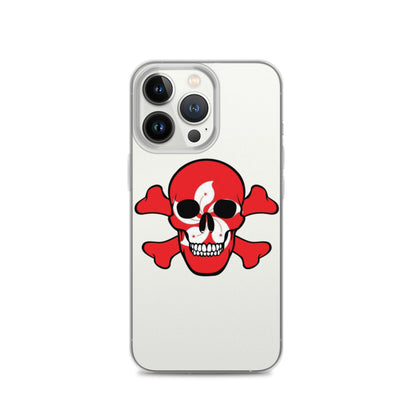 Clear Case for iPhone® with the Flag of Hong Kong in a Skull and Crossbones design!