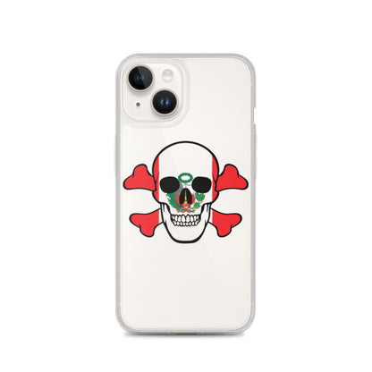 Clear Case for iPhone® with the Flag of Peru in a Skull and Crossbones design!