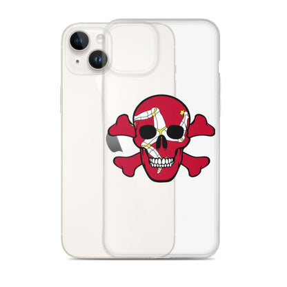 Clear Case for iPhone® with the Isle of Man Flag in a Skull and Crossbones design!