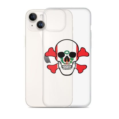 Clear Case for iPhone® with the Flag of Peru in a Skull and Crossbones design!