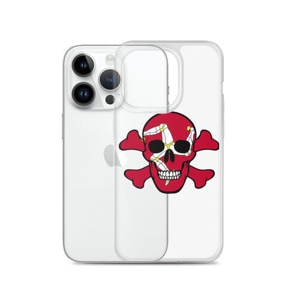 Clear Case for iPhone® with the Isle of Man Flag in a Skull and Crossbones design!