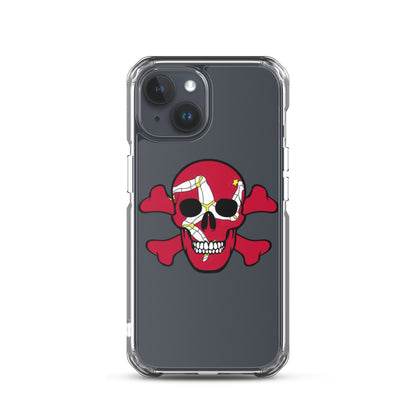 Clear Case for iPhone® with the Isle of Man Flag in a Skull and Crossbones design!