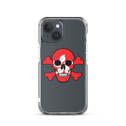 Clear Case for iPhone® with the Flag of Hong Kong in a Skull and Crossbones design!
