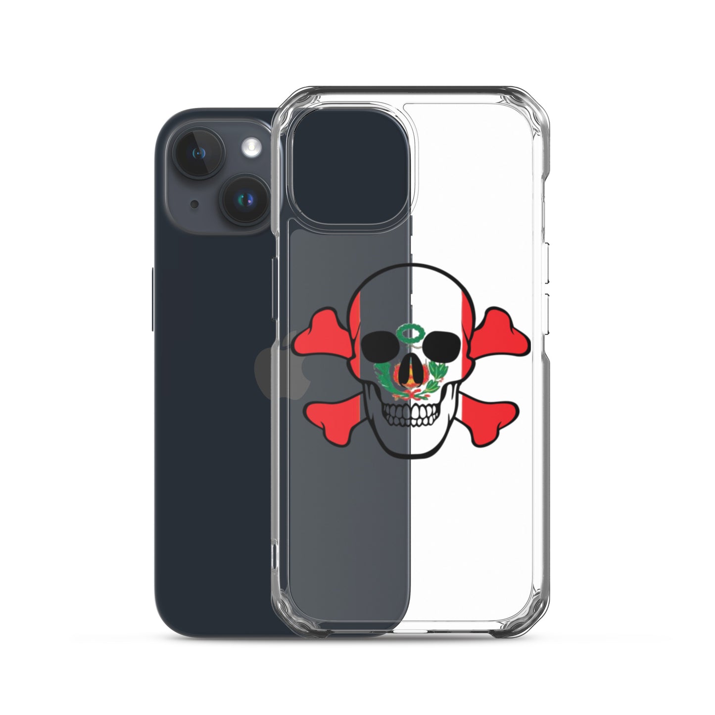Clear Case for iPhone® with the Flag of Peru in a Skull and Crossbones design!