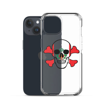 Clear Case for iPhone® with the Flag of Peru in a Skull and Crossbones design!