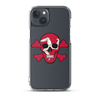 Clear Case for iPhone® with the Isle of Man Flag in a Skull and Crossbones design!