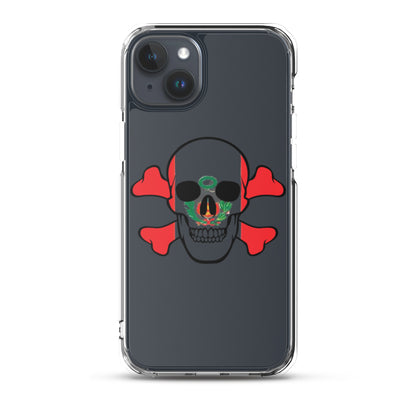 Clear Case for iPhone® with the Flag of Peru in a Skull and Crossbones design!