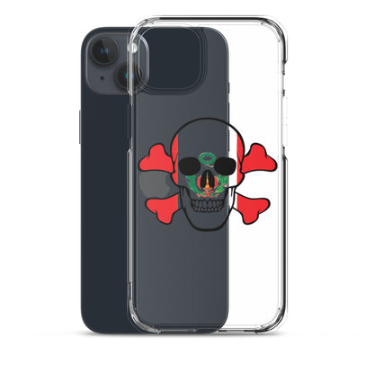Clear Case for iPhone® with the Flag of Peru in a Skull and Crossbones design!