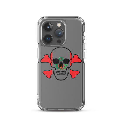 Clear Case for iPhone® with the Flag of Peru in a Skull and Crossbones design!