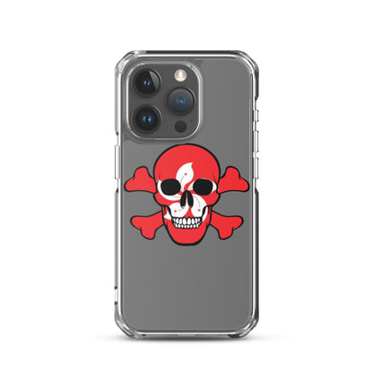 Clear Case for iPhone® with the Flag of Hong Kong in a Skull and Crossbones design!