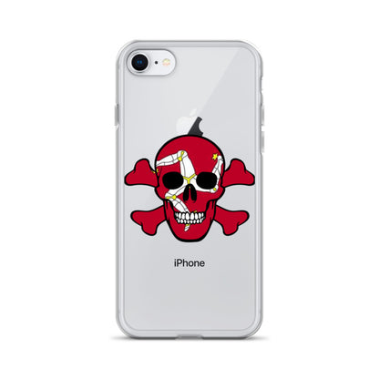 Clear Case for iPhone® with the Isle of Man Flag in a Skull and Crossbones design!